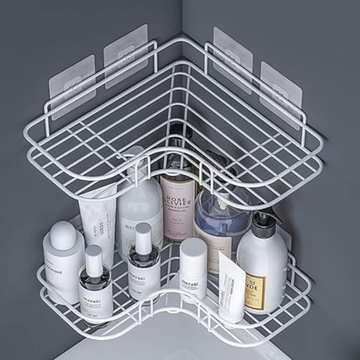 Kit 2 Porta Shampoo Branco - Suporte de Banheiro Multiuso Kit 2 Porta Shampoo Branco - Suporte de Banheiro Multiuso